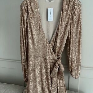 Elegant Long Sleeve Sequin Dress